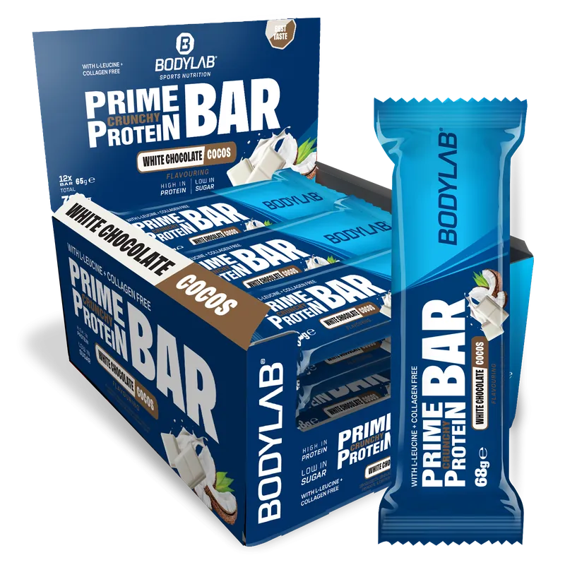 Prime Crunchy Protein Bar (12x65g-68g) White Chocolate & Coconut
