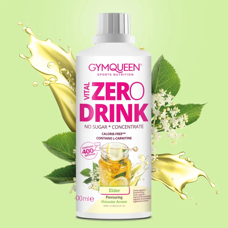 GYMQUEEN Zero Drink (1000ml) Zitronen-Eistee – 1000 ml