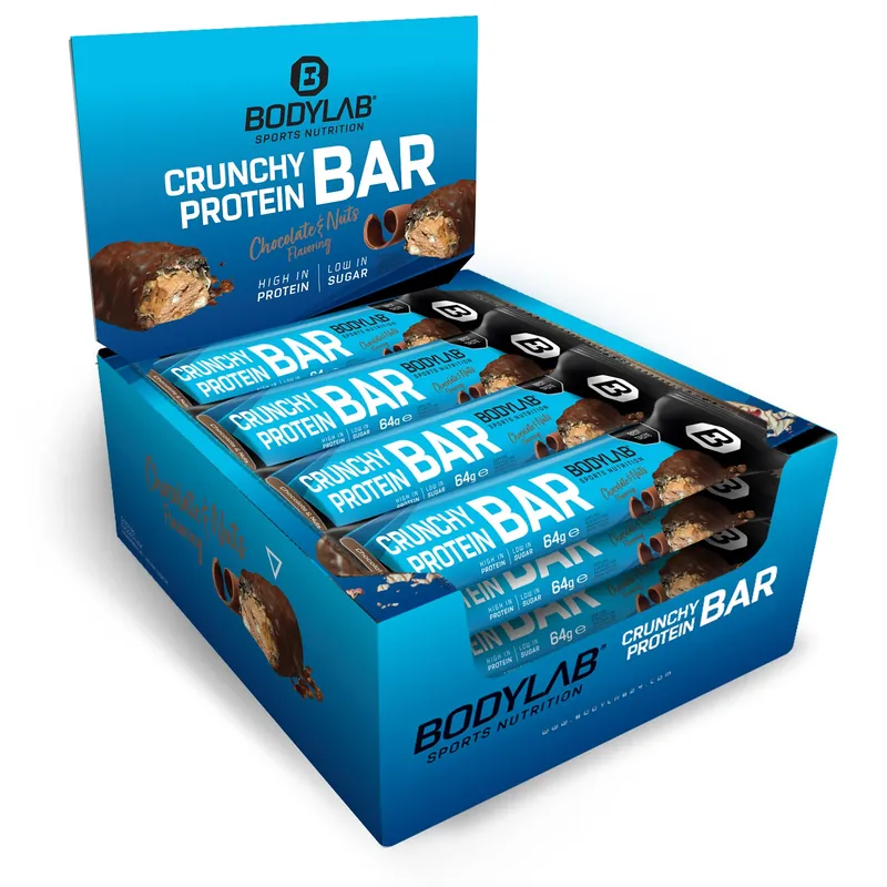 BODYLAB Crunchy Protein Bar (12x64g) Schokoladen Brownie – 768 g