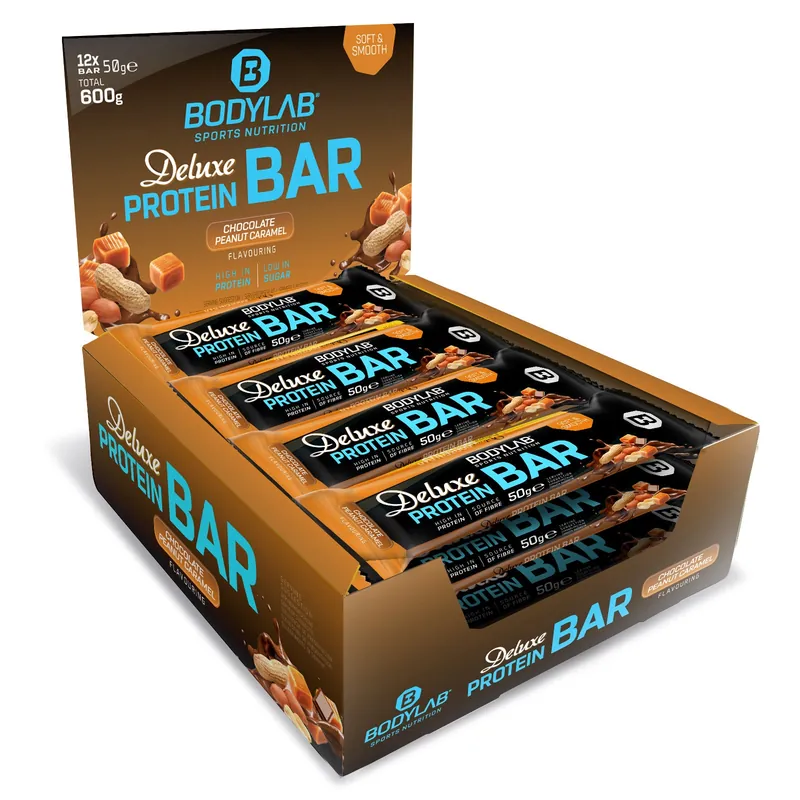 BODYLAB Deluxe Protein Bar (12x50g) Chocolate Peanut Caramel Flavouring – 600 g
