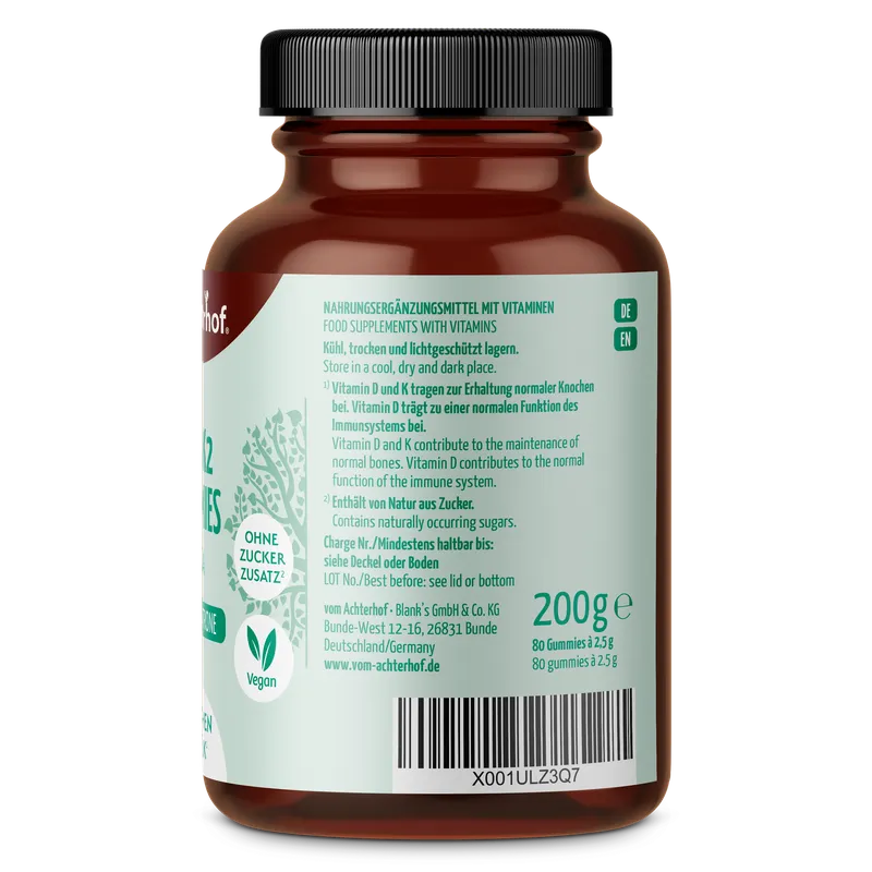 Saftgold D3/K2 Gummies Apfel Zitrone + DHA (80 Stück)