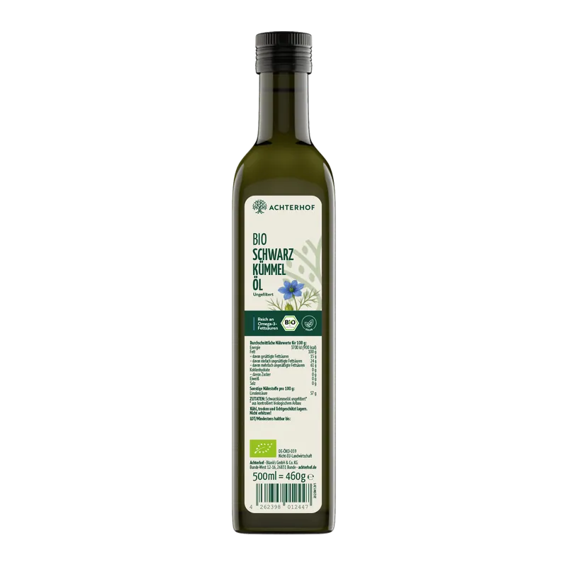 VOM ACHTERHOF Bio Schwarzkümmelöl (500ml) – 500ml