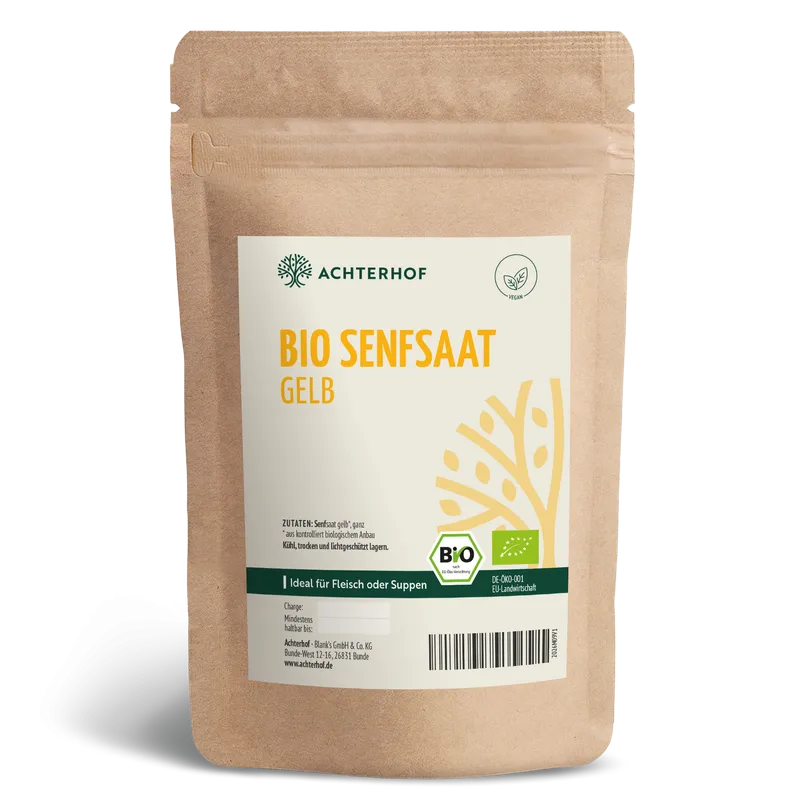 VOM ACHTERHOF Senfsaat gelb ganz Bio – 250g