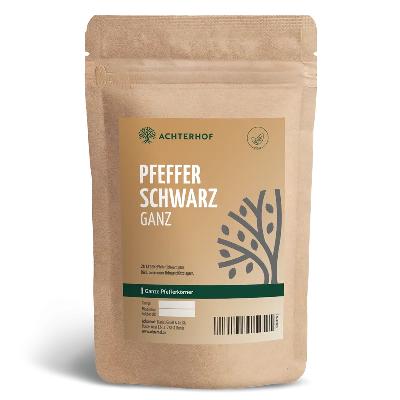Pfeffer schwarz ganz