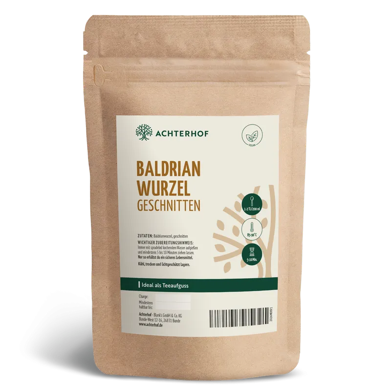 Baldrianwurzel geschnitten