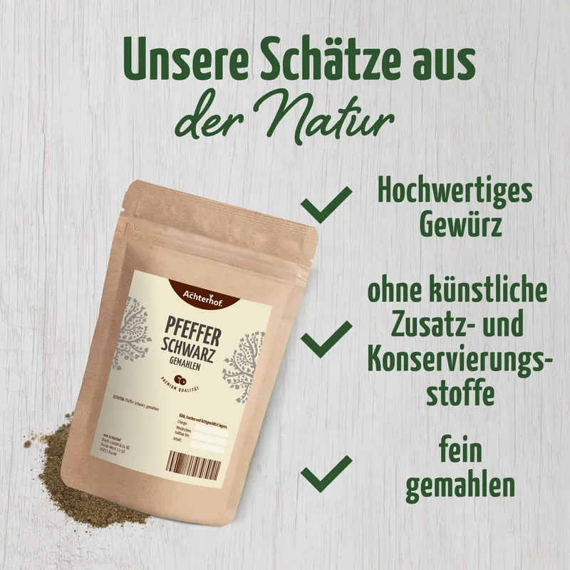 Pfeffer schwarz gemahlen