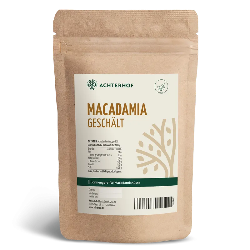 VOM ACHTERHOF Macadamianüsse geschält – 250g