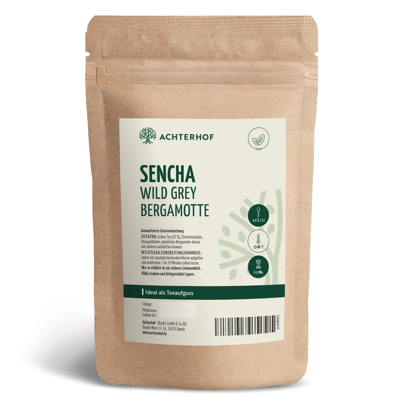 VOM ACHTERHOF Grüner Tee Sencha Wild Grey Bergamotte – 250g