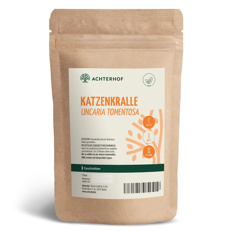 VOM ACHTERHOF Katzenkralle Tee (Uncaria Tomentosa) geschnitten – 1000g