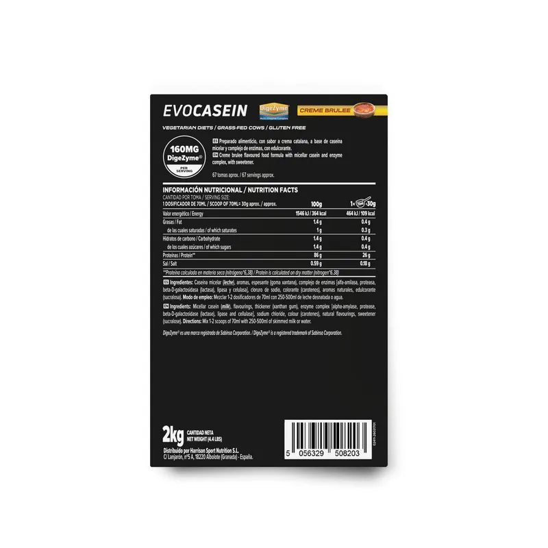 Evocasein 2.0 (micellar casein + DigeZyme®) - 2000 g - Creme Brulee Creme Brulee 2000 g