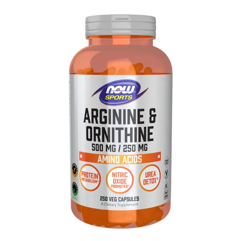 Now Foods L-ARGININE + L-ORNITHINE 500mg/250mg – 125 g