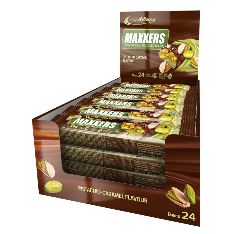 Maxxers (24x49g) - Milk Choc Pistachio Caramel