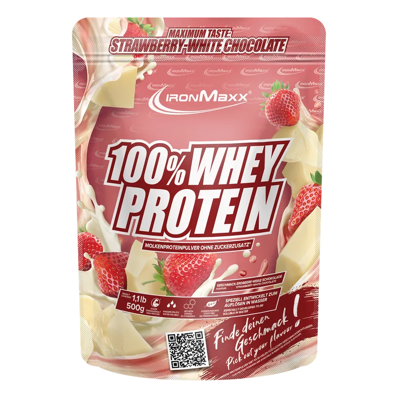 100% Whey Protein (500g) - Weiße Schokolade-Erdbeere