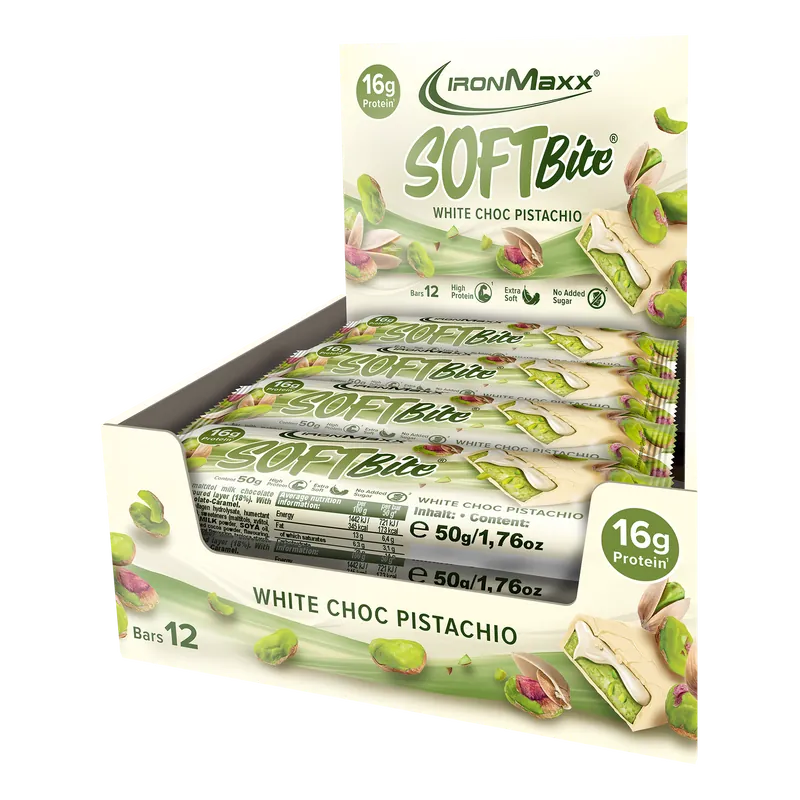 Softbite (12x50g) - White Chocolate Pistachio