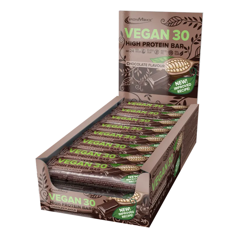 IronMaxx Vegan 30 Protein Riegel (24x35g) - Schokolade – 24x35g