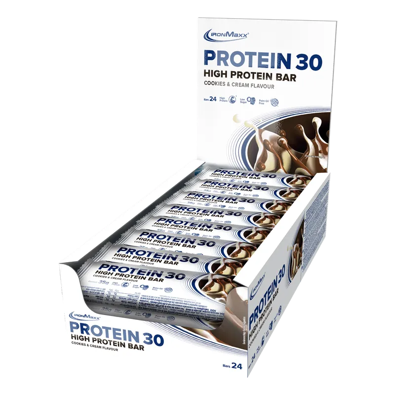 IronMaxx Protein 30 Protein Riegel (24x35g) - Cookies & Cream – 24x35g