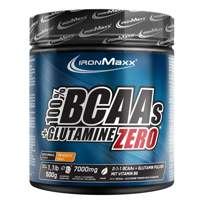 100% BCAAs + Glutamine Zero (500g) - Pfirsich