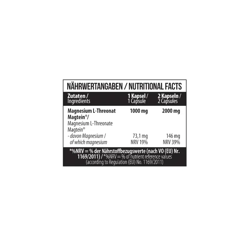 Magnesium L-Threonate 1000mg 60 Kapseln