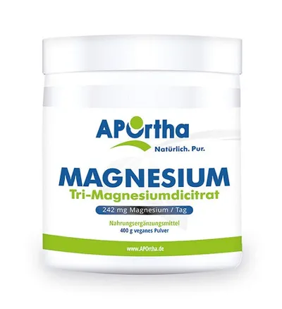 APOrtha Tri-Magnesiumdicitrat, 400g veganes Pulver