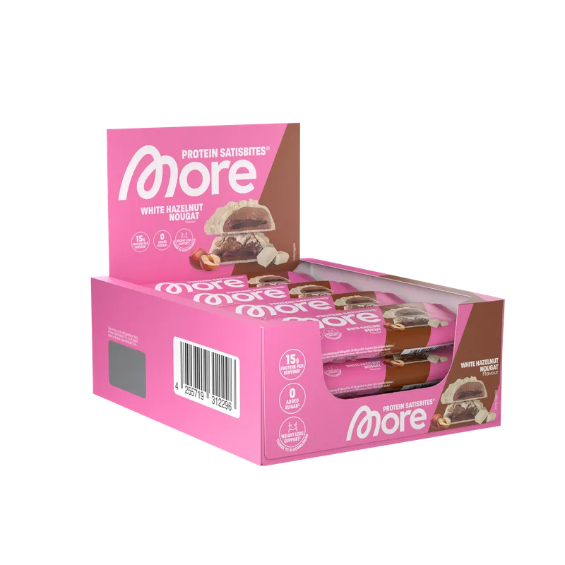 More Protein Satisbites White Hazelnut Nougat 12 x 2x25g