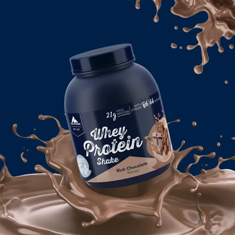 2kg Whey Proteinpulver | Schoko 21g Eiweiß | 66 Portionen (á 30g) Schoko Proteinpulver [MHD 30.10.2026]