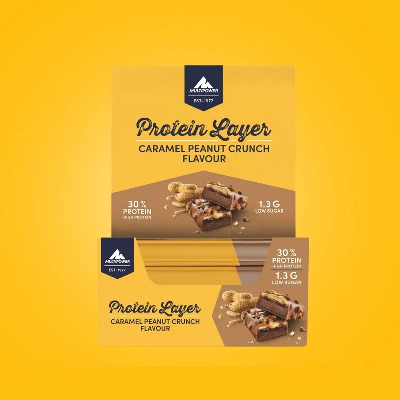 Karton Layer Proteinriegel Karamell & Erdnuss-Crunch (18x50g)