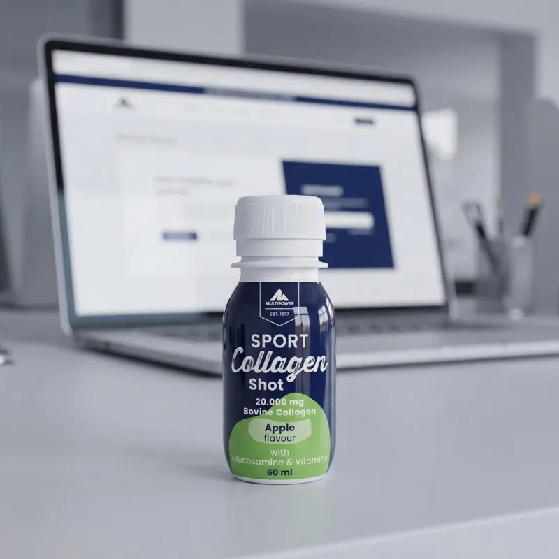 Monatskur Sport Collagen Shot (24x60ml Apfel) - Ideal für Gelenke, Knochen und Sehnen.