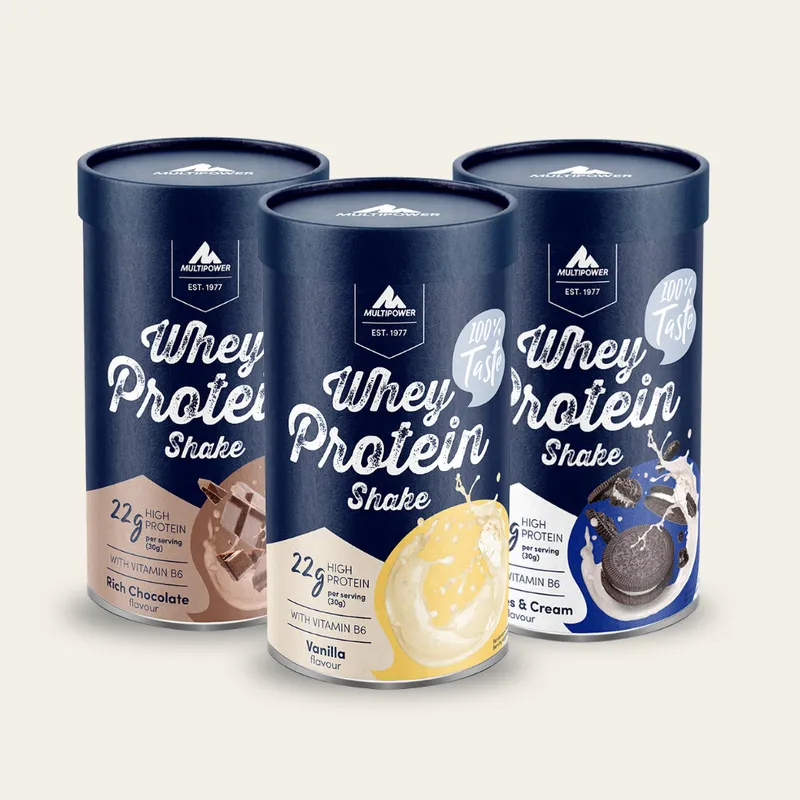 3x14 Portionen Whey Protein Vanille, Schoko und Cookies & Cream