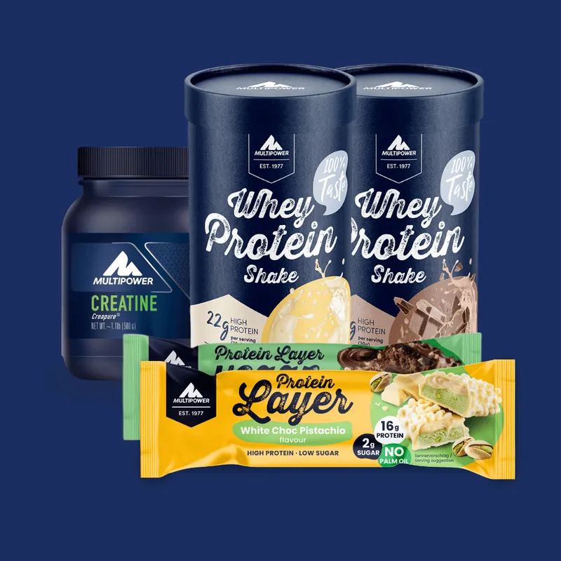 Whey Starter-Paket | 2x420g, 1x 500g Creatine, 2x gratis Proteinriegel