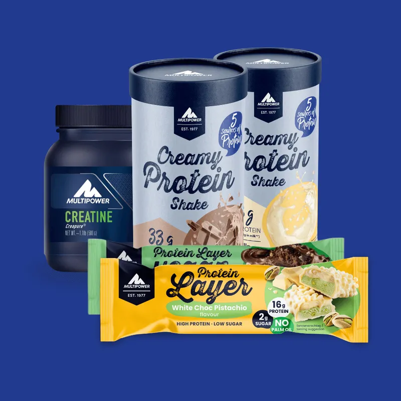 Creamy Protein Starter-Paket | Proteinpulver, Kreatin + Proteinriegel