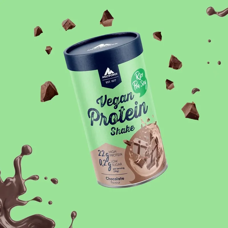 Vegan Schoko Protein Shake (420g) High Proteinpulver, 100% Vegan