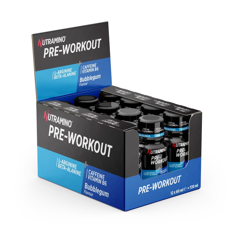 Nutramino Pre-Workout Shot – Bubblegum (12 x 60 ml)