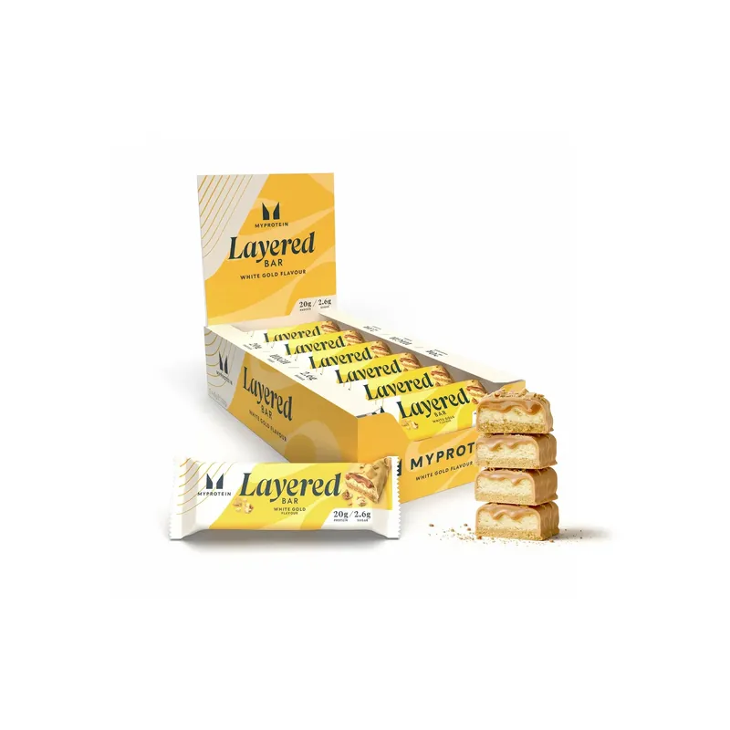 Layered Protein Bar Weiße Schokolade und Karamell 12x60g
