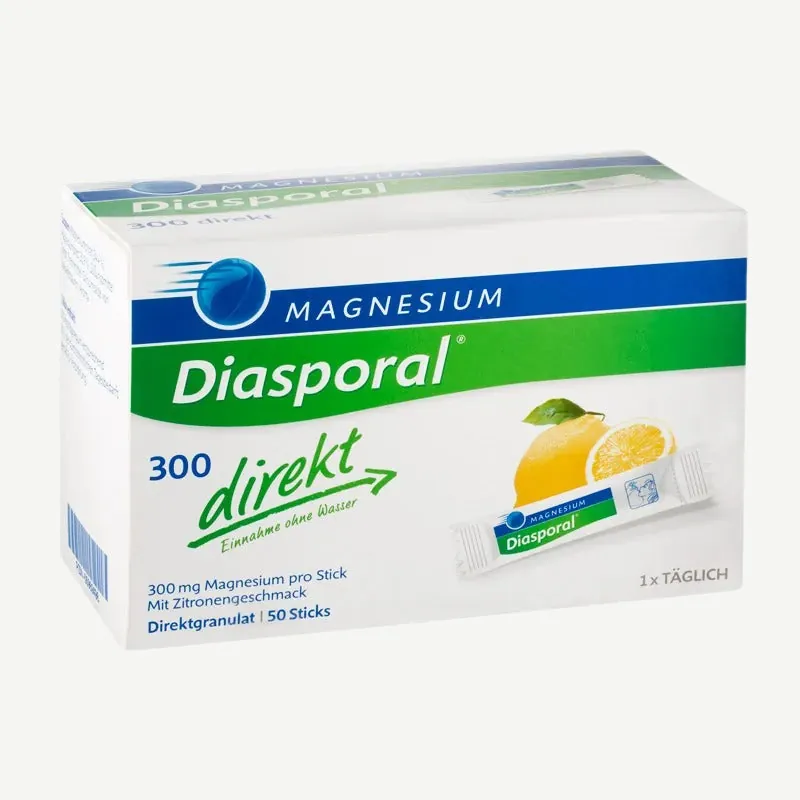 Diasporal Magnesium Direkt 300, Zitrone – 20 Beutel