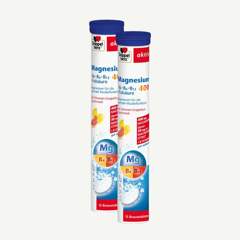 Doppelherz Magnesium 400 + B-Komplex – 15 Brausetabletten
