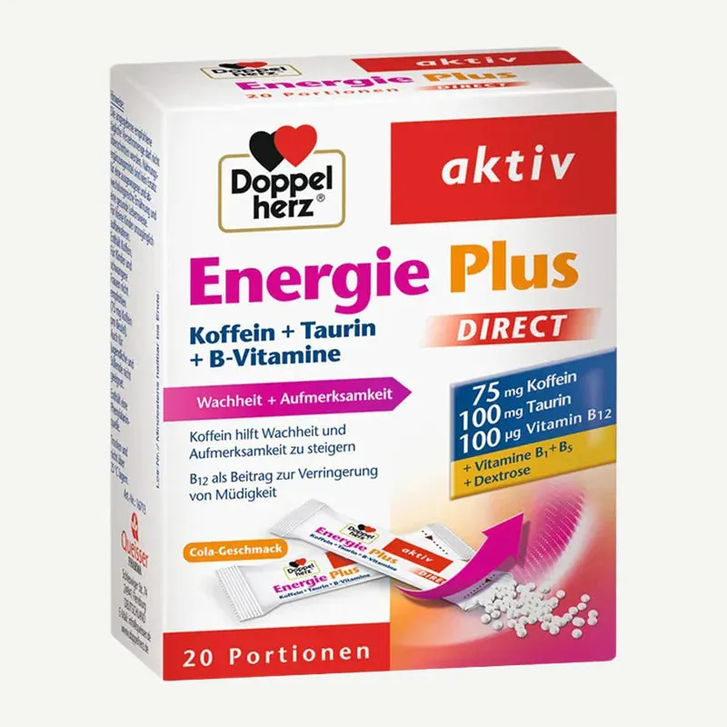 Energie Plus Koffein + Taurin + B-Vitamine Direct (20 Portionsbeutel)