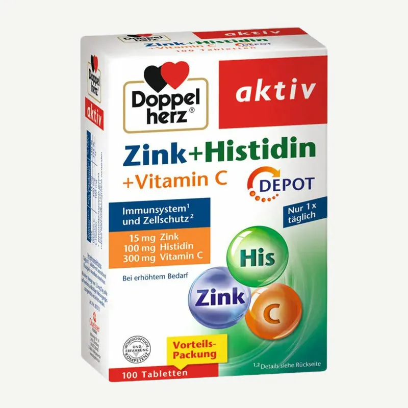Doppelherz Zink 15 + Histidin + Vitamin C Depot (100 Tabletten)