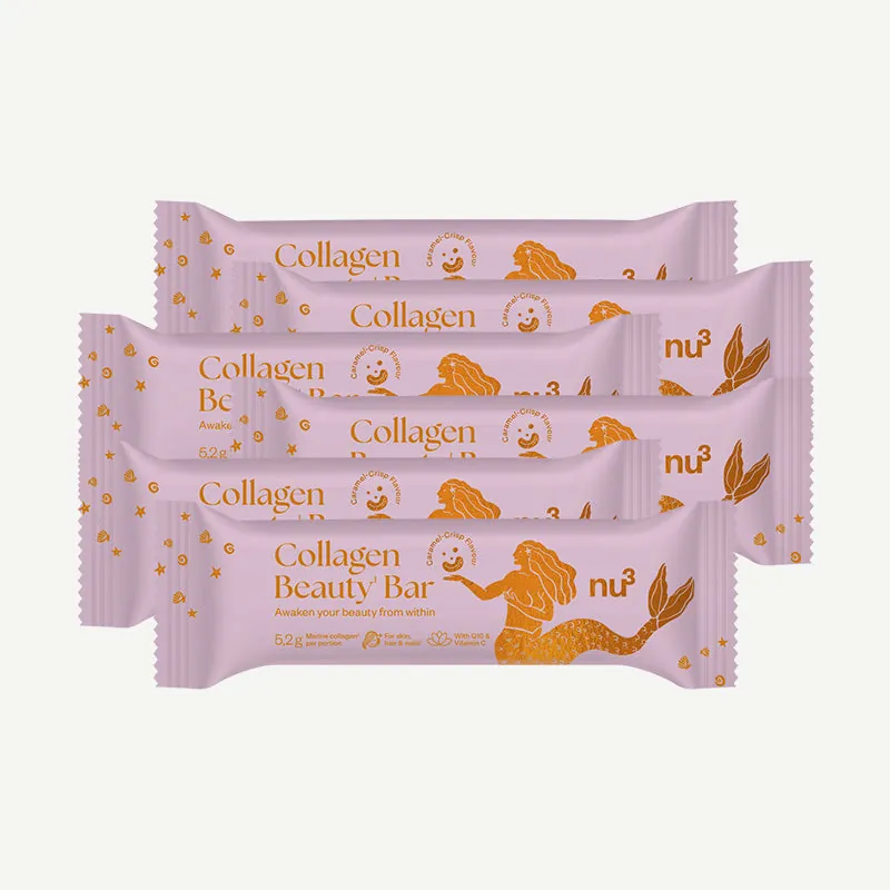 nu3 Collagen Beauty Bar Caramel-Crisp / 6 x 40 g