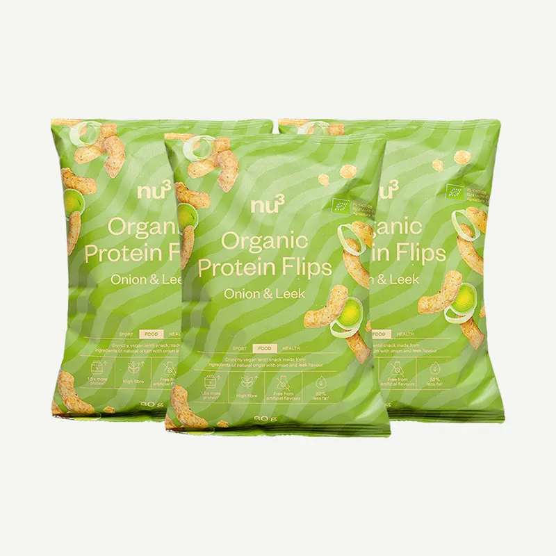 nu3 Bio Protein Flips Zwiebel-Lauch / 3 x 80 g
