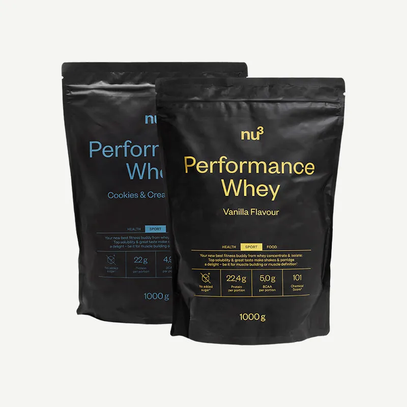 nu3 Performance Whey Doppelpack Cookies-Cream & Vanille / 2 x 1000 g – 2000 g