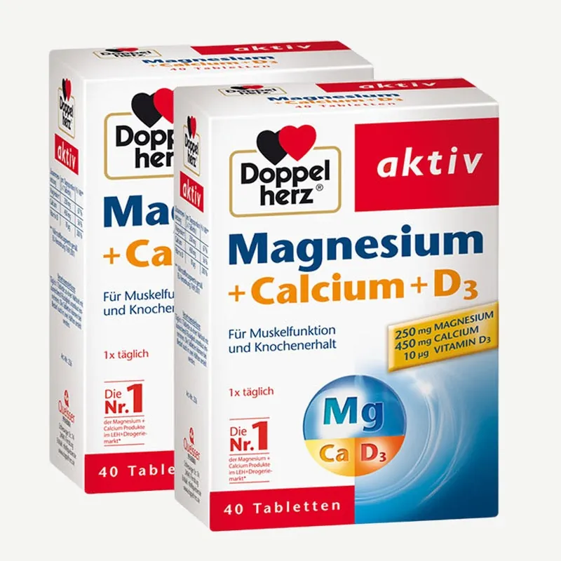 Doppelherz Magnesium + Calcium + D3 Basic / 40 Tabletten