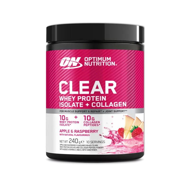 Optimum Nutrition Clear Whey Protein Isolate + Collagen Powder - 240g (10 Portionen) – 240g