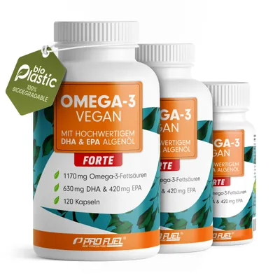 OMEGA-3 Forte | DHA & EPA | Algenöl-Kapseln