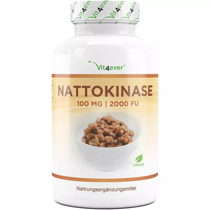 Nattokinase - 180 Kapseln mit je 100 mg (20.000 FU pro g = 2000 FU pro Kapsel) MHD 30.5.2026