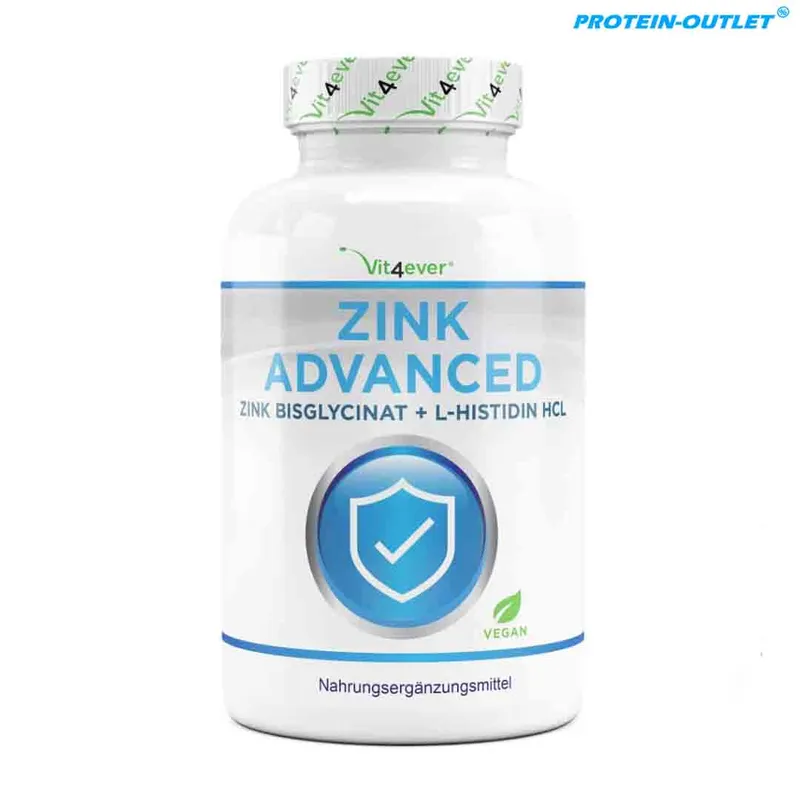 Zink Advanced (400 Tabletten mit 25 mg - Zinkbisglycinat + L-Histidin)
