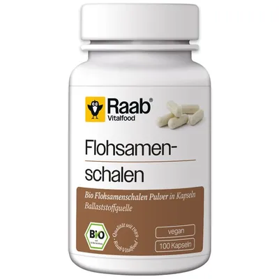 Raab Vitalfood - Flohsamenschalen Bio 100 Kapseln