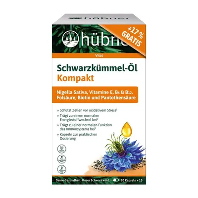 Hübner - Schwarzkümmel-Öl Kompakt Sondergröße 90+15 Kapseln