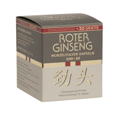 KGV - Roter Ginseng Wurzelpulver Kapseln, 100 + 20, 120 Kaps.