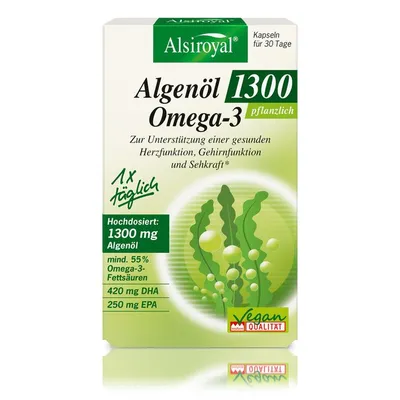 Alsiroyal - Algenöl 1300 Omega-3 Kapseln, 30 Kaps.