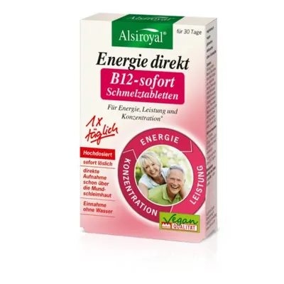 Alsiroyal - Energie direkt B12 Sofort-Schmelztabletten, 30 Stück